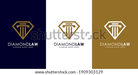 diamond law firm logo design vector 