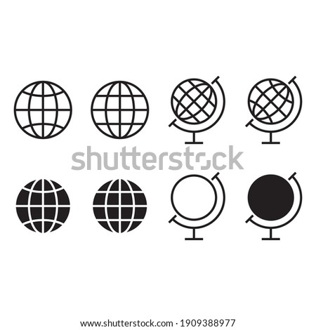Globe icon set. Earth illustration