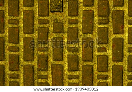 Gold metal plate with rectangle pattern