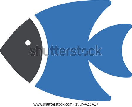 fish vector glyph color icon