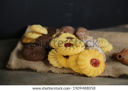 gingerbread sweets, airy cakes on background 