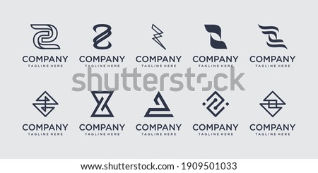 Set of collection initial letter Z logo template. icons for business of fashion, sport, automotive.