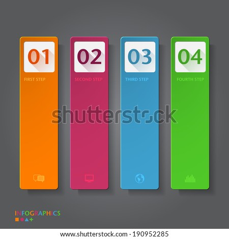 Number Banners Template. Graphic or website layout. Vector