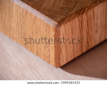 Reclaimed old oak wood end grain cutting board Royalty-Free Stock Photo #1909581433