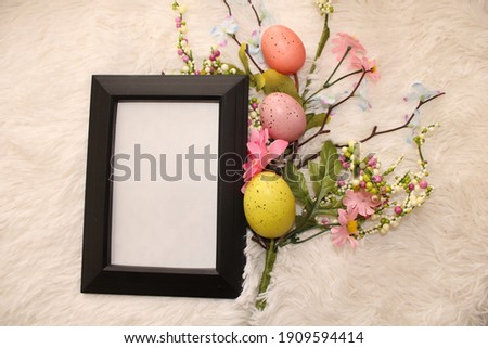 Black Frame Mockup, Mock Up, Easter, Flat Lays Image, Mug and Frame , Digital Mockups,SVG Sublimation Design, Spring Flowers, JPG picture