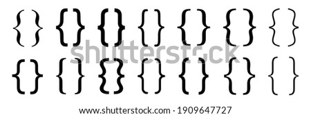 Brackets icons set. Curly brackets icons, typography. Vector illustration. Royalty-Free Stock Photo #1909647727
