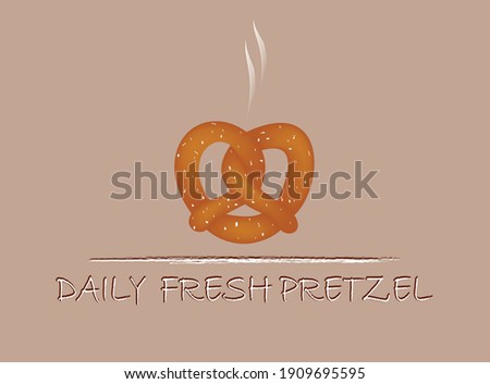 Daily fresh pretzel card, vector illustration