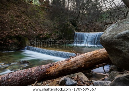 beautiful waterfall picture in the forest