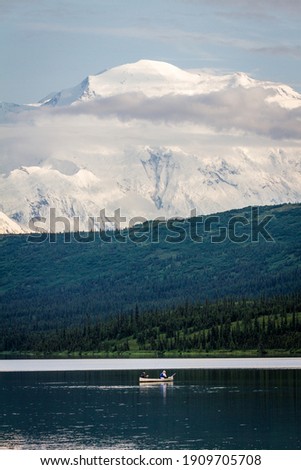 Denali can be viewed from a number of iconic view points but the views at Wonder Lake are something special.  Royalty-Free Stock Photo #1909705708