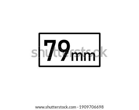 79 millimeters icon vector illustration, 79 mm size