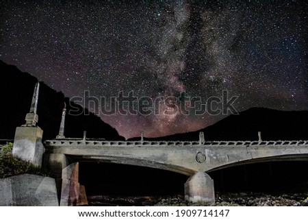 Milky Way on Bridge background