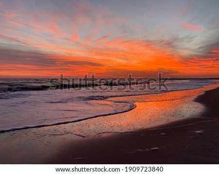 Beautiful colorful sunset on the beach