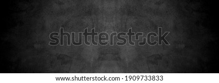 Old wall texture cement dark black gray panorama background abstract grey color design are light with white gradient background. Royalty-Free Stock Photo #1909733833