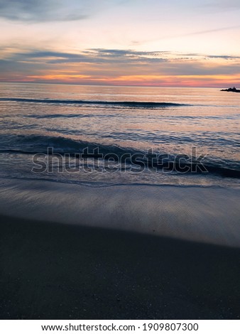 wonderful sunrise on a beach in Valencia