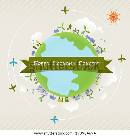 environmentally friendly planet. Vector ecology concept  infographic modern design. icon and sign.