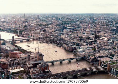 Stock photo of London cityscape taken from the top of a skyscraper near the River Thames’s