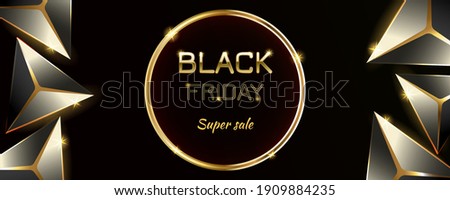 Black Friday sale. Horizontal vector banner, poster, site title, vector 
illustration. Royalty-Free Stock Photo #1909884235