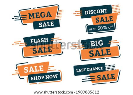 A set of discount banners for a discount in a vector on a white background, a color design of the web page. Vector, eps10 Royalty-Free Stock Photo #1909885612