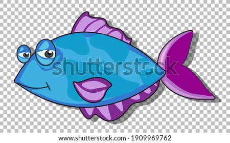 A fish cartoon character isolated on transparent background illustration