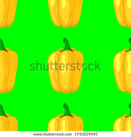 yellow bell pepper, seamless pattern, vector illustration