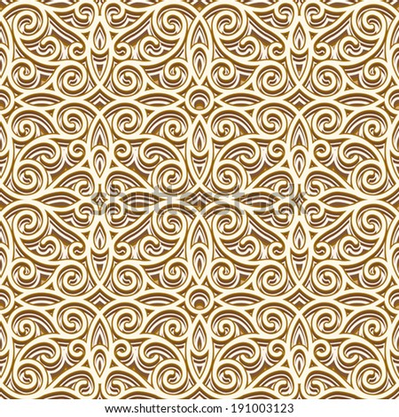 Abstract seamless pattern, vintage gold background, vector ornamental texture