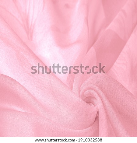 Silk fabric, pink flowers on a silver white background. this delicate fabric in pastel colors will evoke imagination. Texture, background pattern