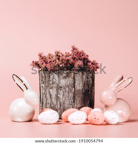 Creative photo of easter eggs on colorful background
