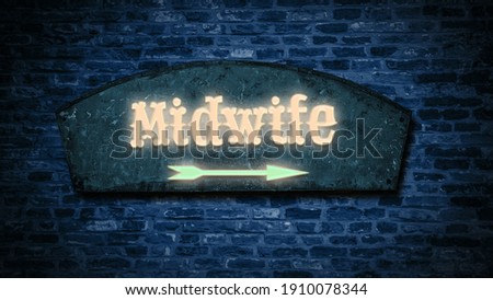 Street Sign the Direction Way to Midwife
