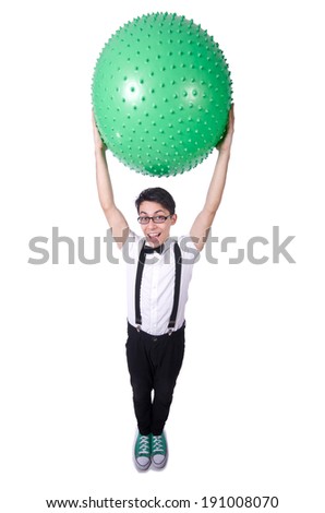 Funny man isolated on the white