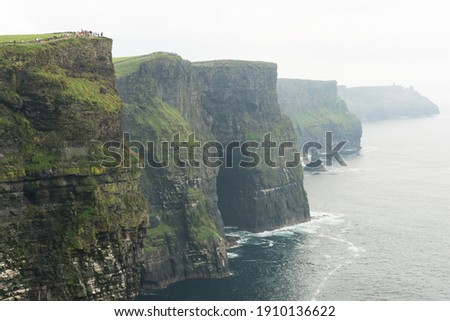 Panorama picture of the Cliffs of Moher at the west coast of Ireland Royalty-Free Stock Photo #1910136622