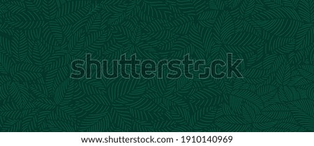 Luxury Nature green background vector. Floral pattern, Tropical plant line arts, Vector illustration. Royalty-Free Stock Photo #1910140969
