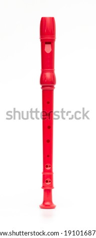 Red Green block flute isolated on white background Royalty-Free Stock Photo #1910168776