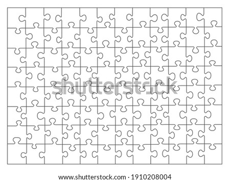 Jigsaw puzzle white color. puzzle grid 8x12. Game mosaic 96 individual parts.	 Royalty-Free Stock Photo #1910208004