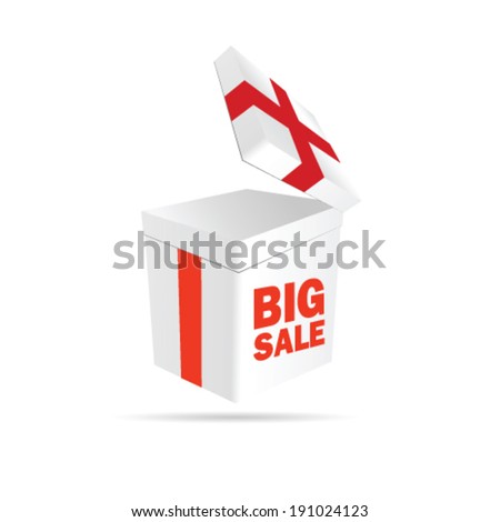 big sale sign on package color vector illustration