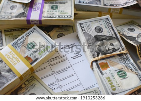 1099-Misc Miscellaneous Income Tax Form With Money Made Through Royalties  Royalty-Free Stock Photo #1910253286