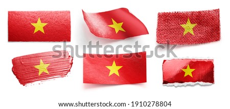 Set of the national flag of Vietnam on a white background