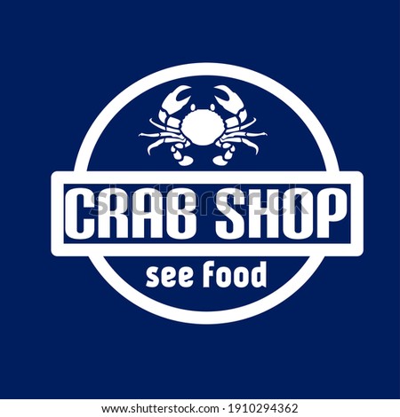Logo crab shop for seafood vintage style design 