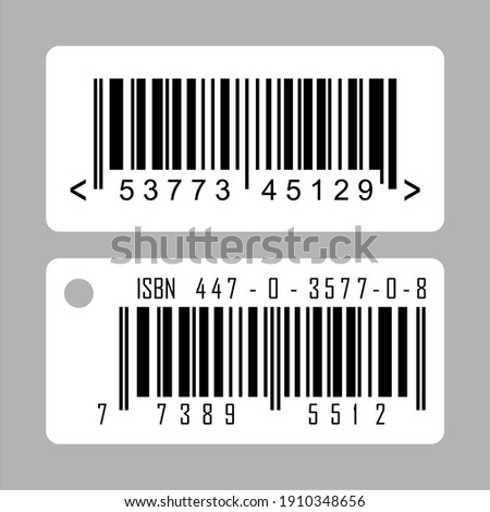 vector design of two barcodes in white box