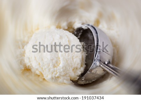 ice cream in a bowl with leaf 