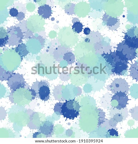Paint transparent stains vector seamless wallpaper pattern. Mottled ink splatter, spray blots, dirty spot elements seamless. Watercolor paint splashes pattern, smear liquid stains.