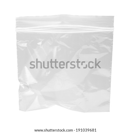 Resealable Plastic Bag, isolated on white with a clipping path.   Royalty-Free Stock Photo #191039681