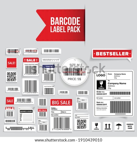 Barcode, shipping and sale label 
