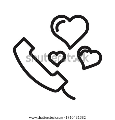 heart and phone call valentine icon vector illustration isolated on white