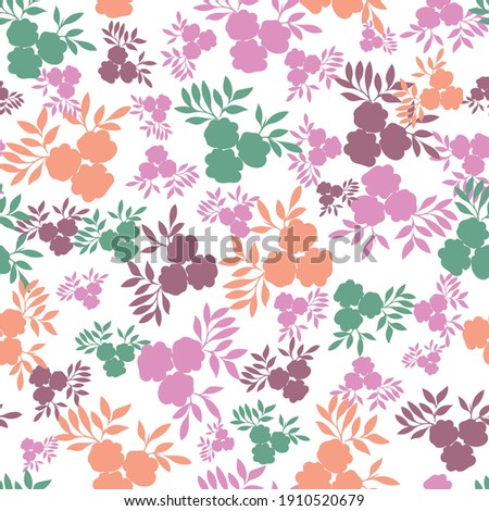 Vector seamless florals, suitable for fabric design, gift wrap, book cover, scarves, background pattern and other design projects. 