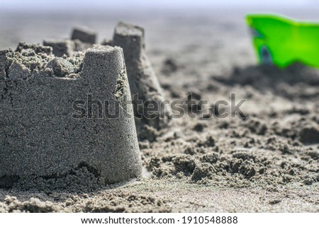 Sand castle building on the beach