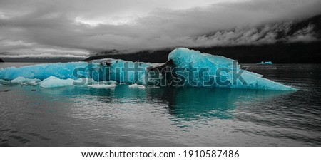 Close up on icebergs In Los Glaciares National Park in Argentina