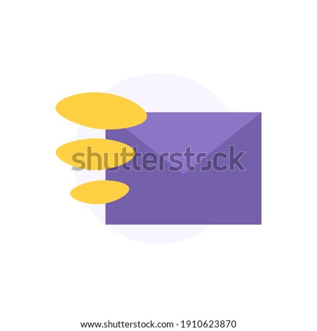 a concept icon messaging, fast or express delivery services. illustration of an envelope and a speed symbol. flat style. vector design element