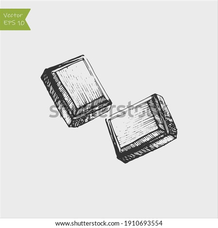 Chocolate illustration, hand drawing, engraving, ink, line art, vector Royalty-Free Stock Photo #1910693554
