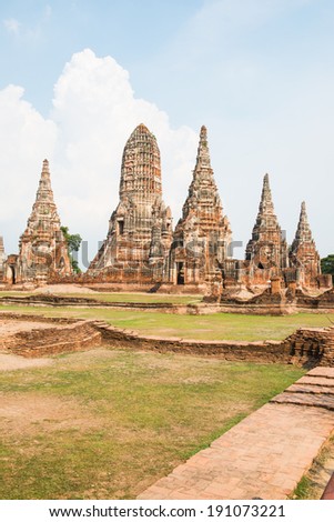 Landscape of Chaiwathanaram Temple, Thailand
