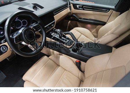 Car detailing series: interior of a luxury car Royalty-Free Stock Photo #1910758621
